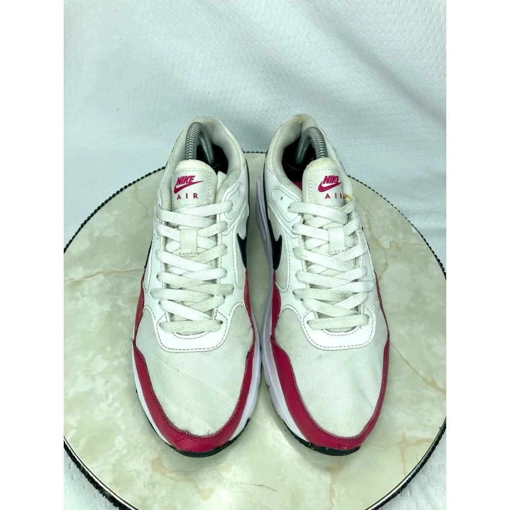 Nike Air Max SC Low Top Shoes Womens 9 White Red Sporty Streetwear Y2K Sneakers